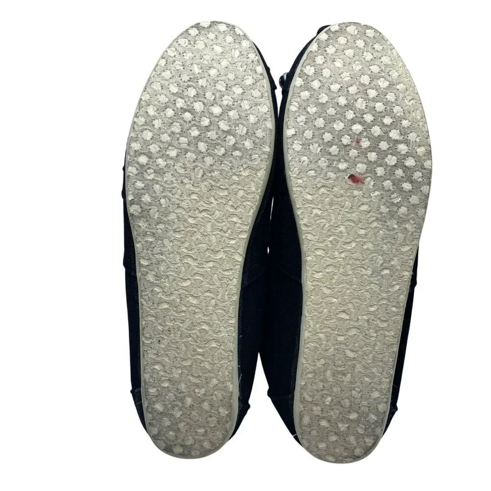 TOMS Women Classic Canvas Slip-Ons Studded Black Rhinestone Alpargatas Size 11 M